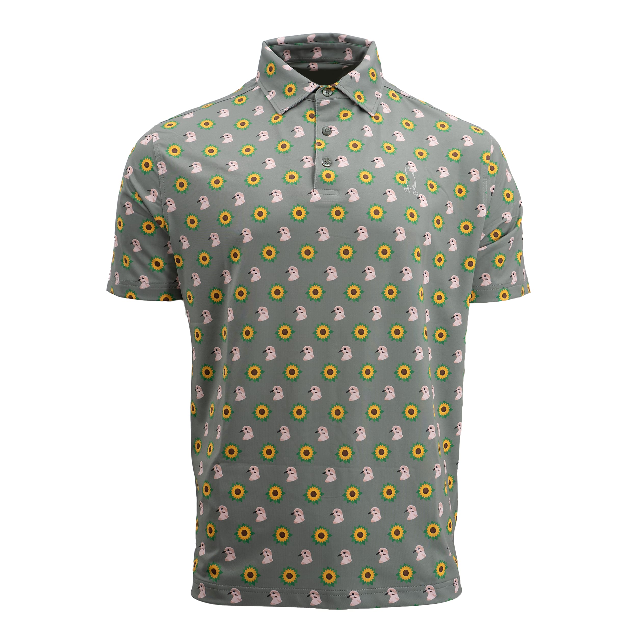 Performance Golf Polo Dove and Sunflower S