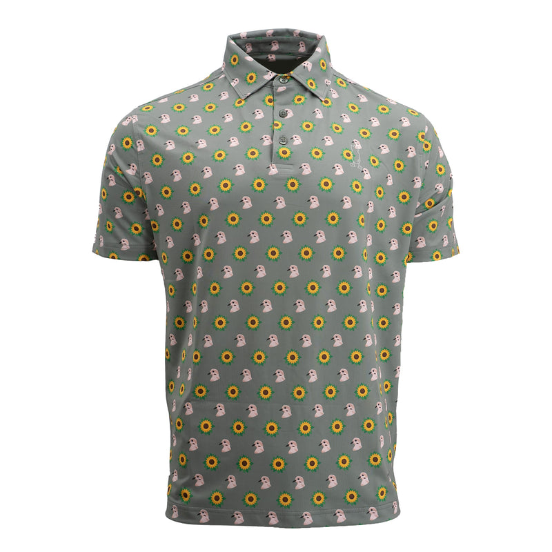 Performance Golf Polo Dove and Sunflower S