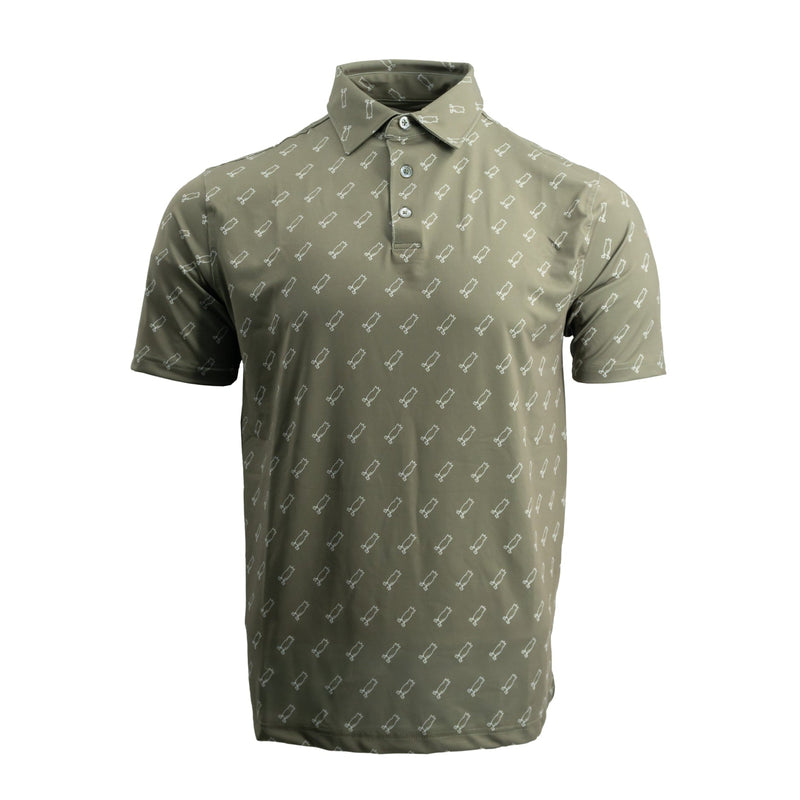 Golf Polo Covert Green with White Logos S