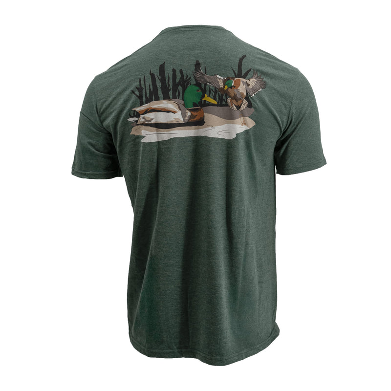 Mallards Tee Heathered Forest Green S