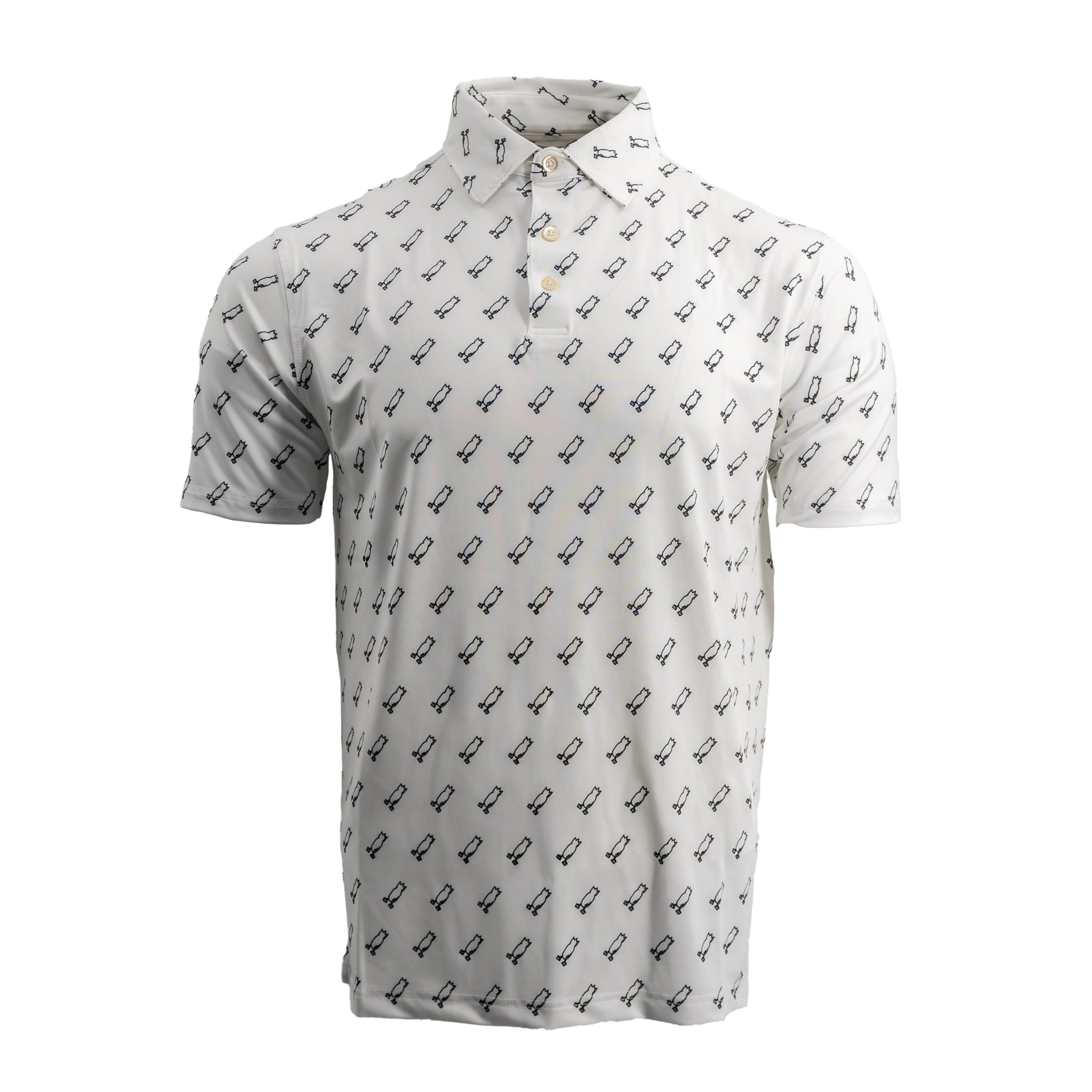 Golf Polo White with Black Logos S