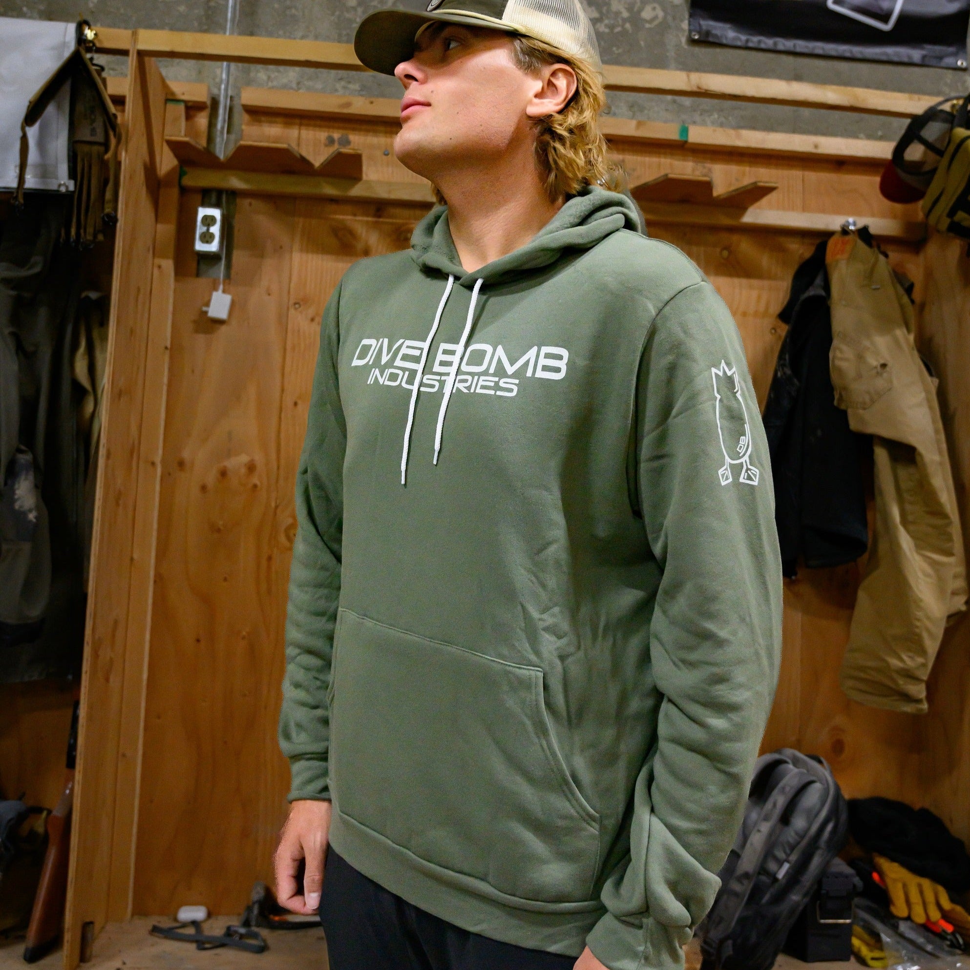 Classic Text Premium Fleece Hoodie Unisex Hoodies Dive Bomb Industries