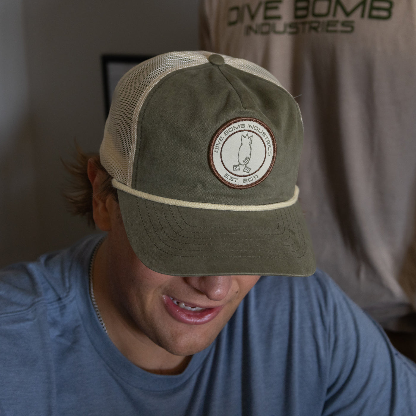 Woven Circle Patch Unstructured Hat