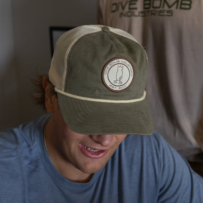 Woven Circle Patch Unstructured Hat