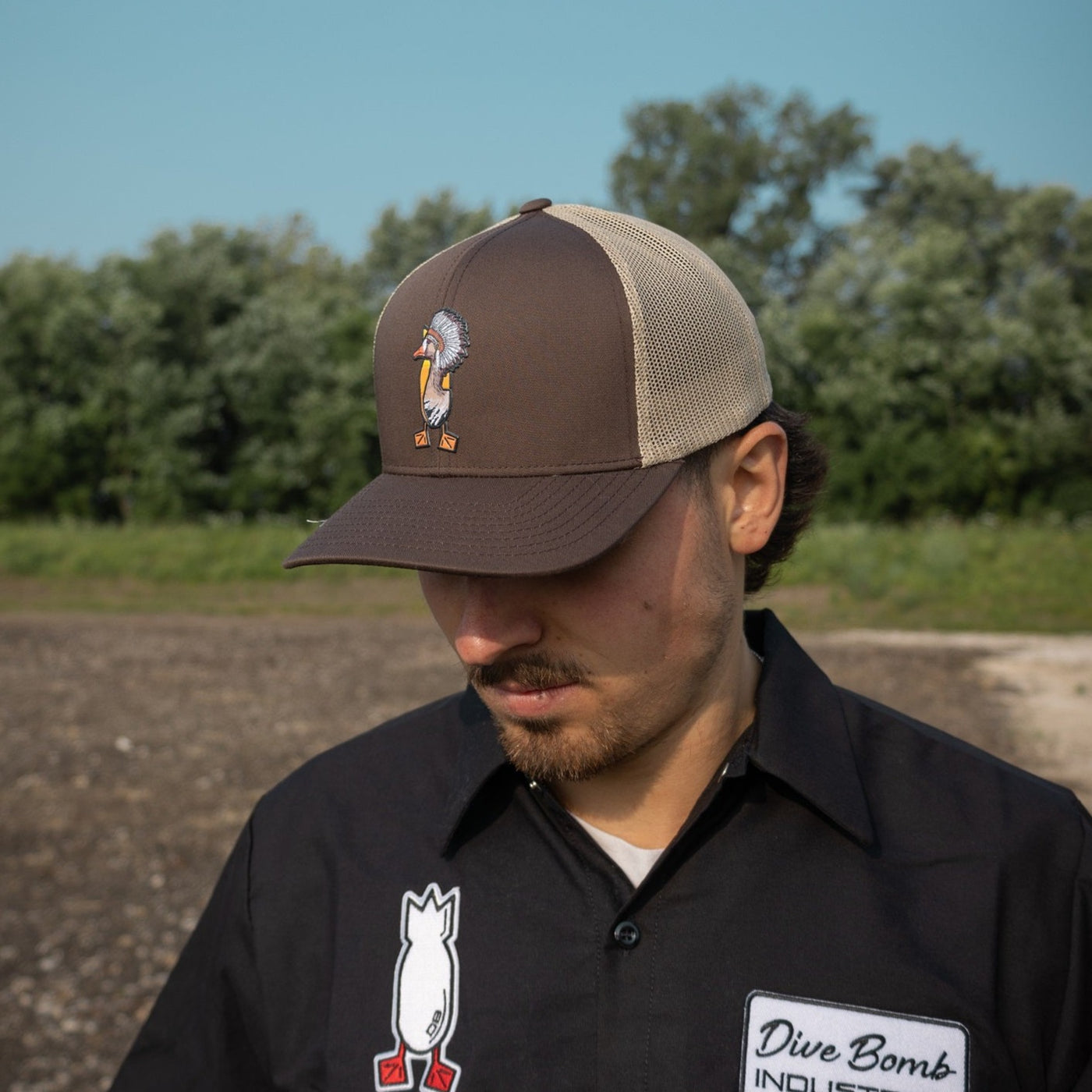 Chief Barbelly Snapback Hat (Brown/Tan)