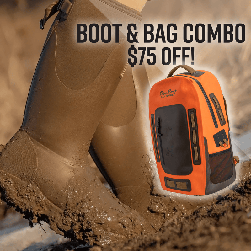 Sludge Boot and Orange Backpack Combo