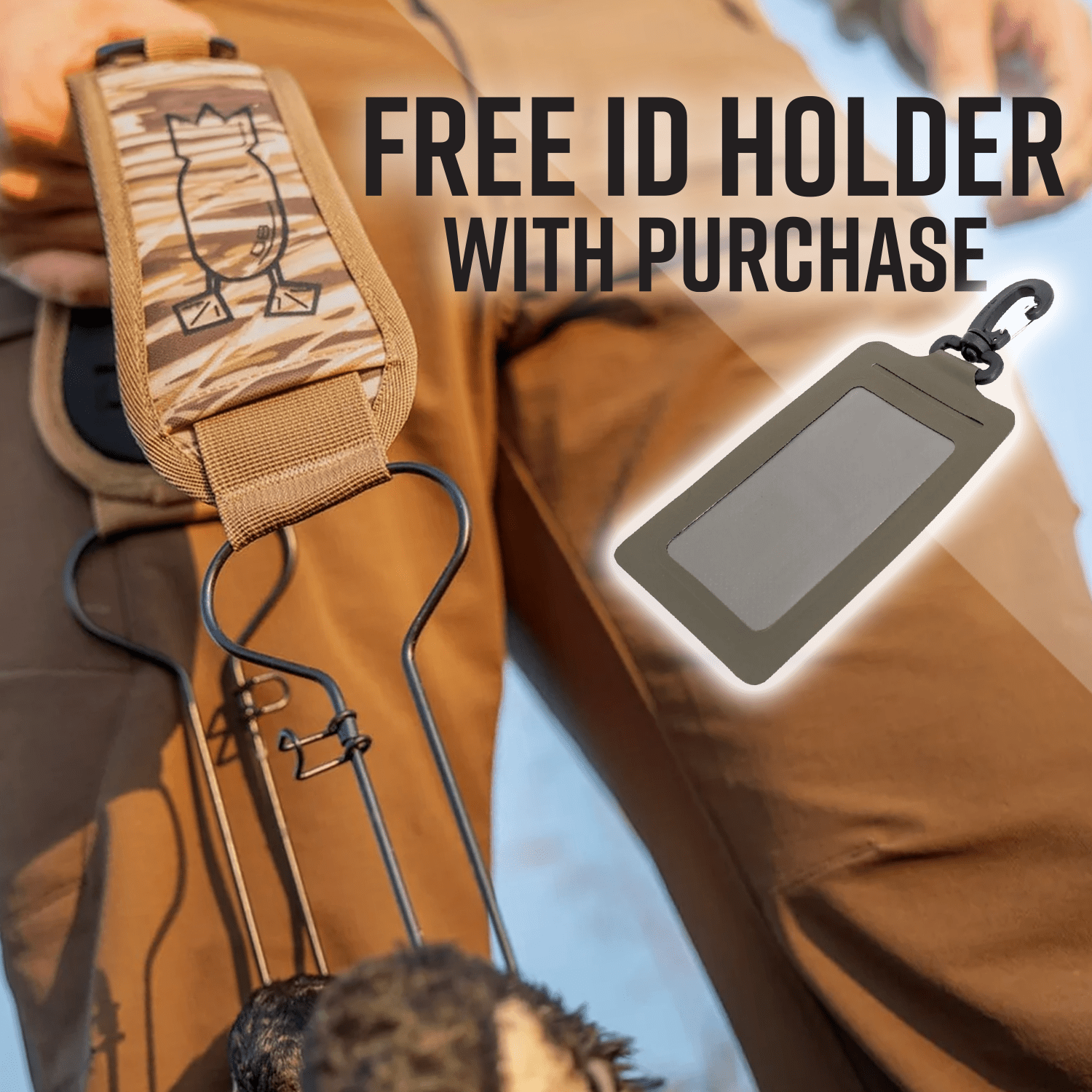 Duck Tote and ID Tag Holder Combo Stalk Otter Brown
