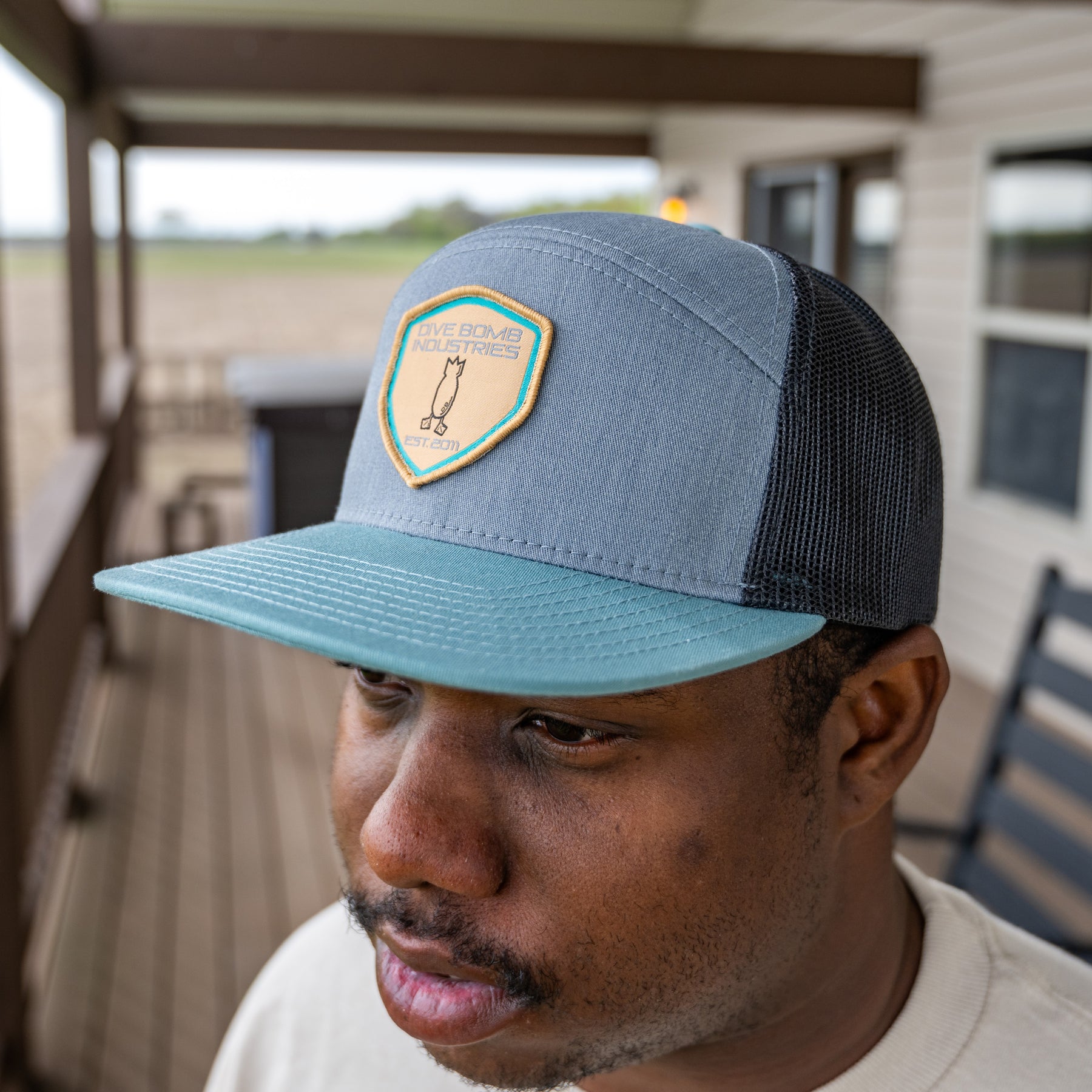 Woven Shield 6 Panel Hat Men s Hats Dive Bomb Industries