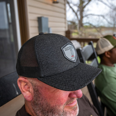 Grey Woven Shield Snapback Hat