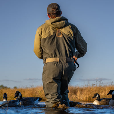 Zip Duck Hunting Waders - Covert Green