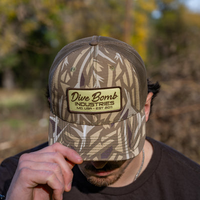 Camo Script Text Snapback Hat Structured Patch Hat (3 Color Options)
