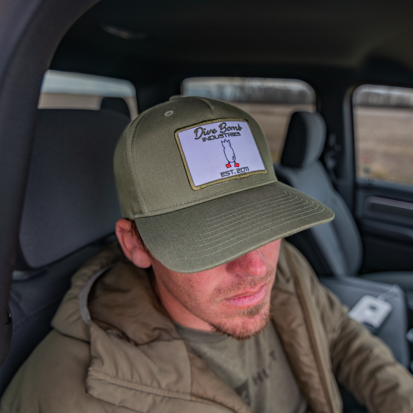 Woven Rectangle Patch Snapback Hat
