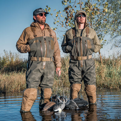 Zip Duck Hunting Waders - Covert Green