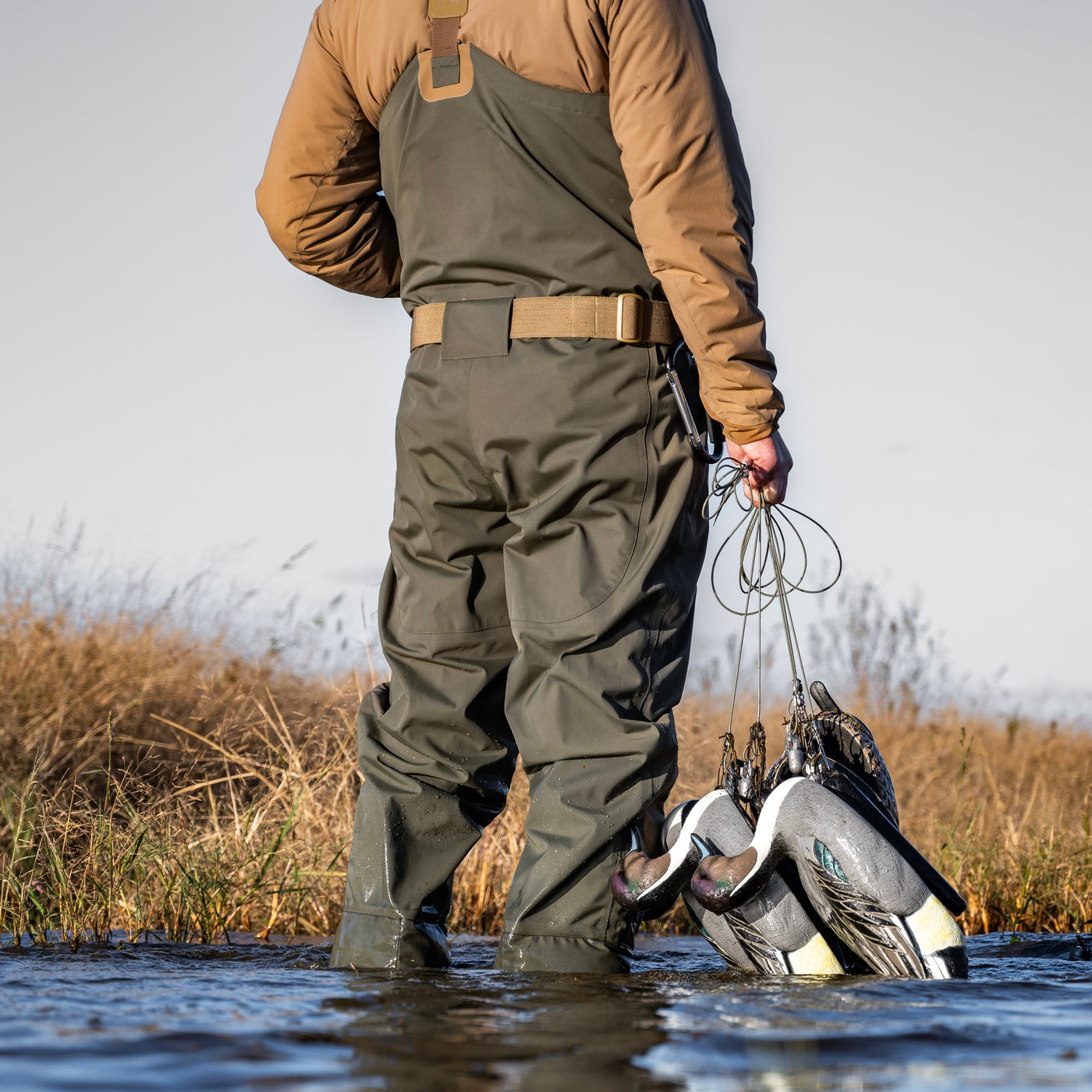 Zip Duck Hunting Waders - Covert Green