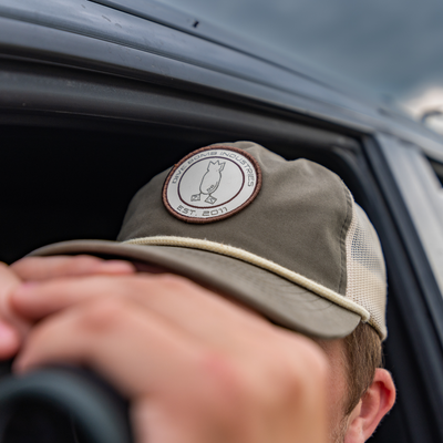 Woven Circle Patch Unstructured Hat