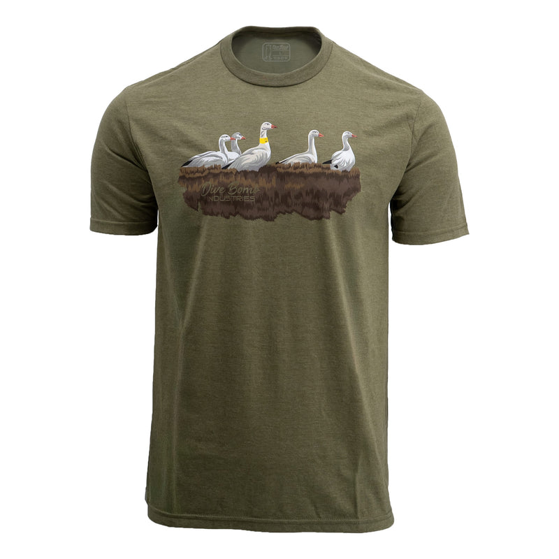 Spring Snow Goose Hunting Tee Military Green S