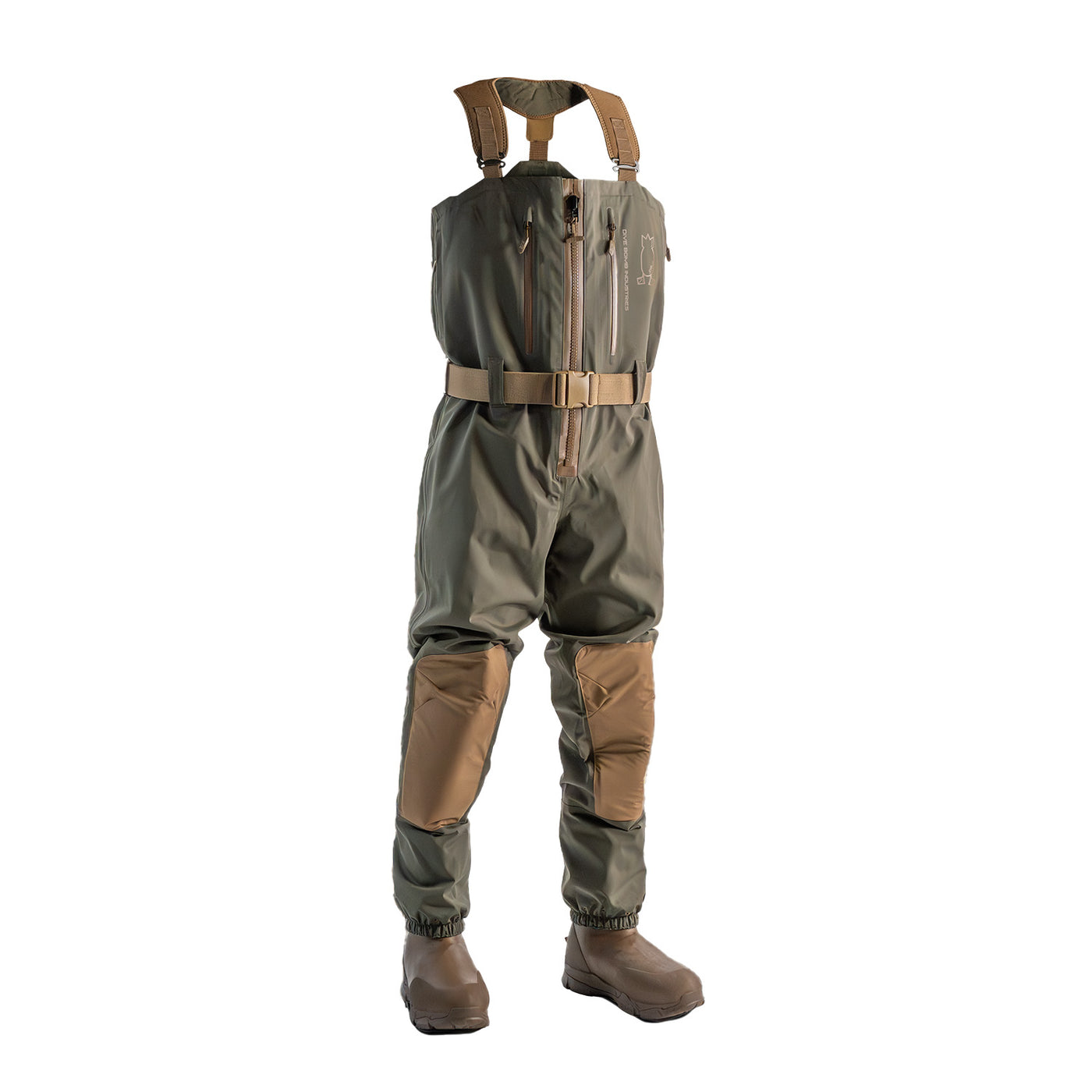 Zip Duck Hunting Waders - Covert Green
