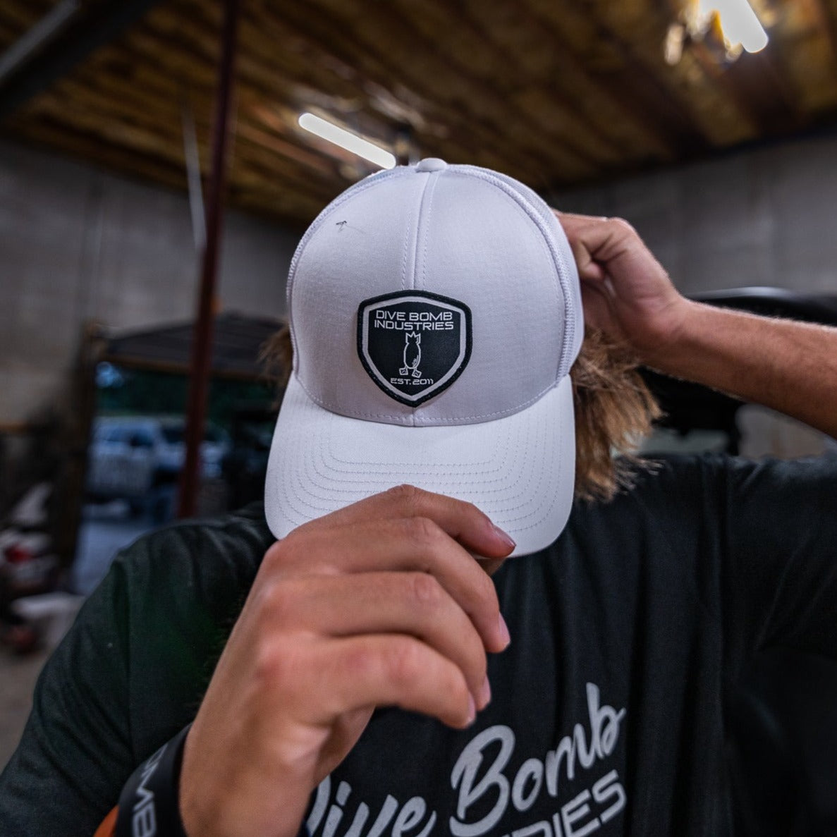 Woven Shield Snapback Hat