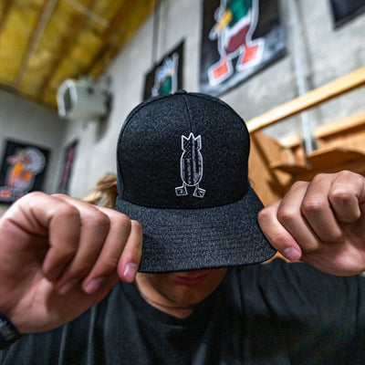 Blackout American Flag Snapback Hat