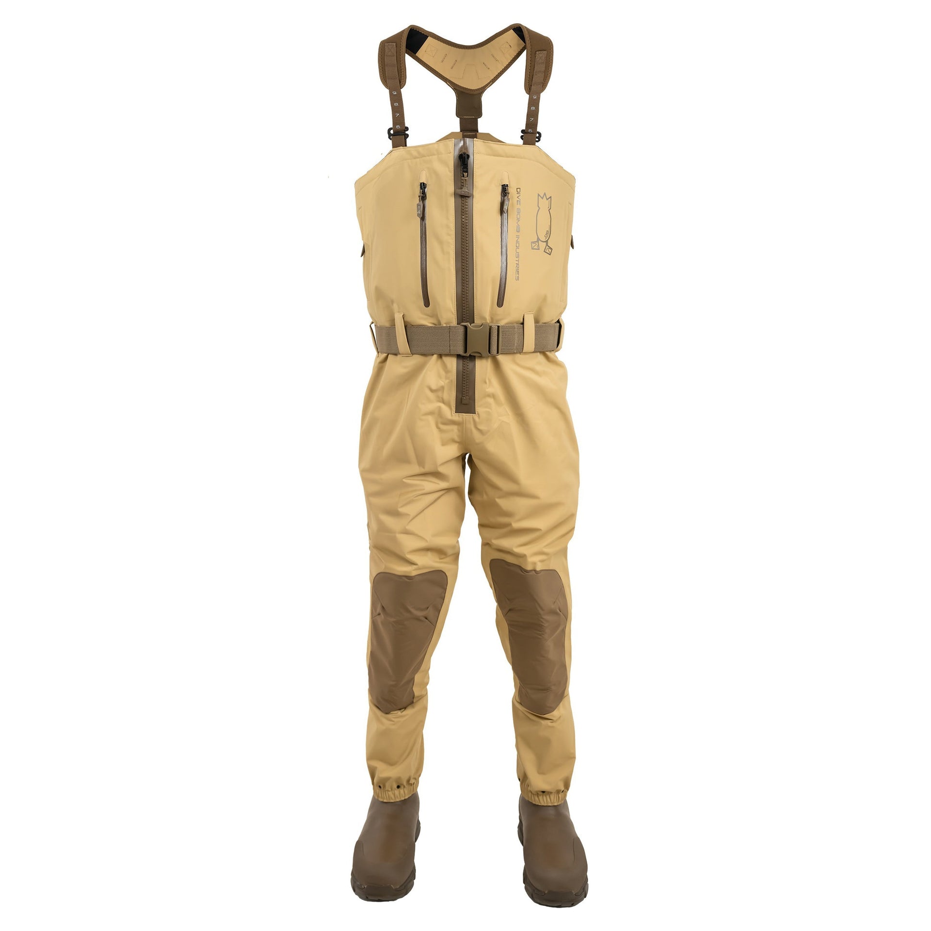 Zip Duck Hunting Waders Field Tan Insulated Waterproof
