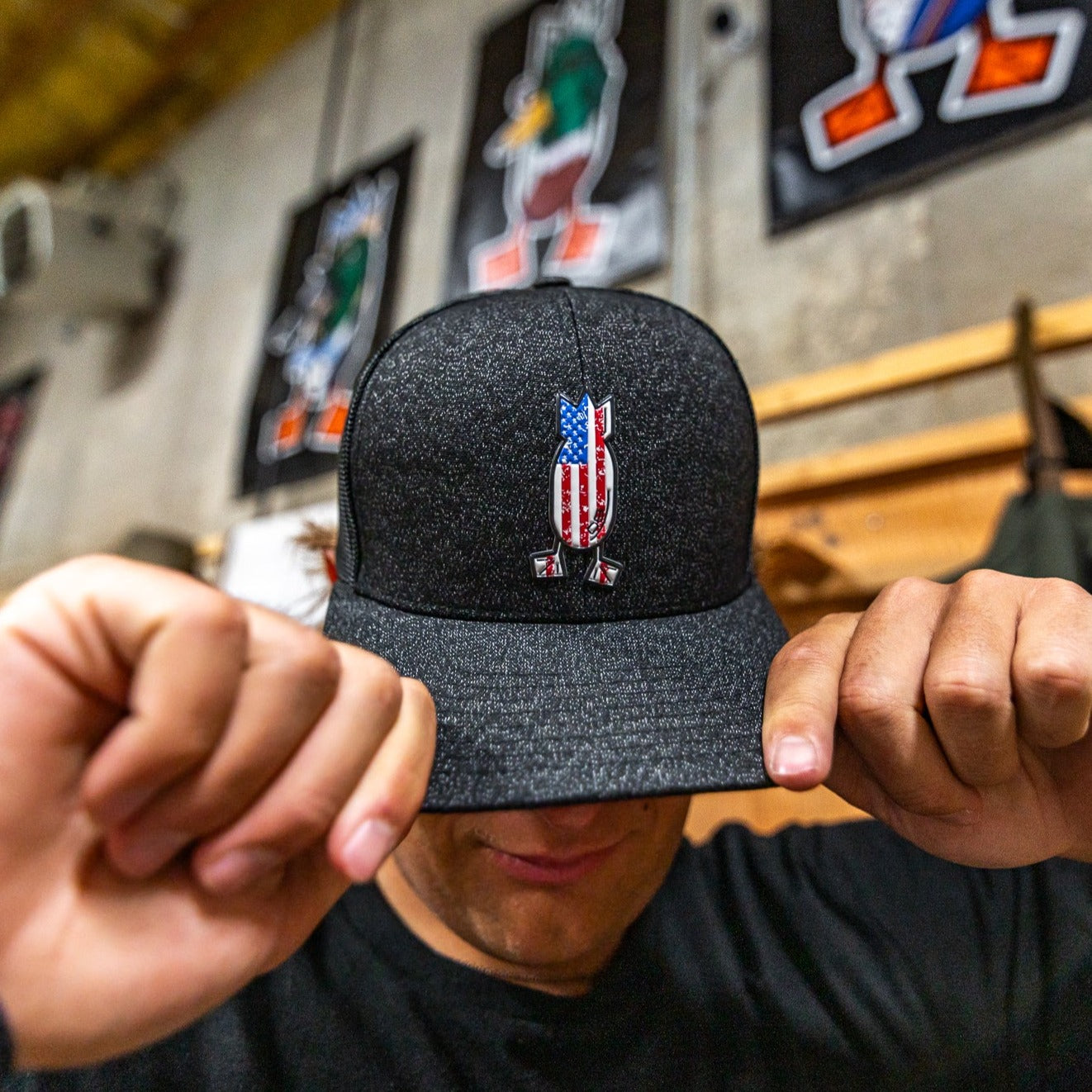 Worn American Flag Snapback Hat
