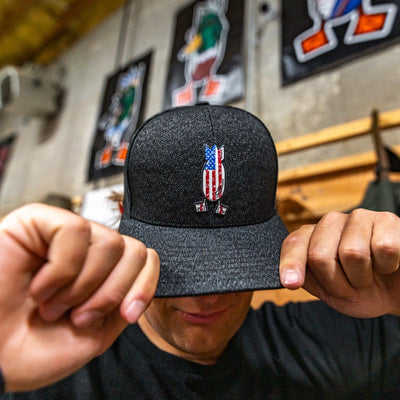 Worn American Flag Snapback Hat